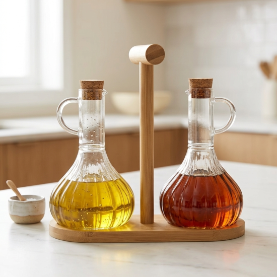 Glass Oil Dispenser 300 ml - 2 Pcs